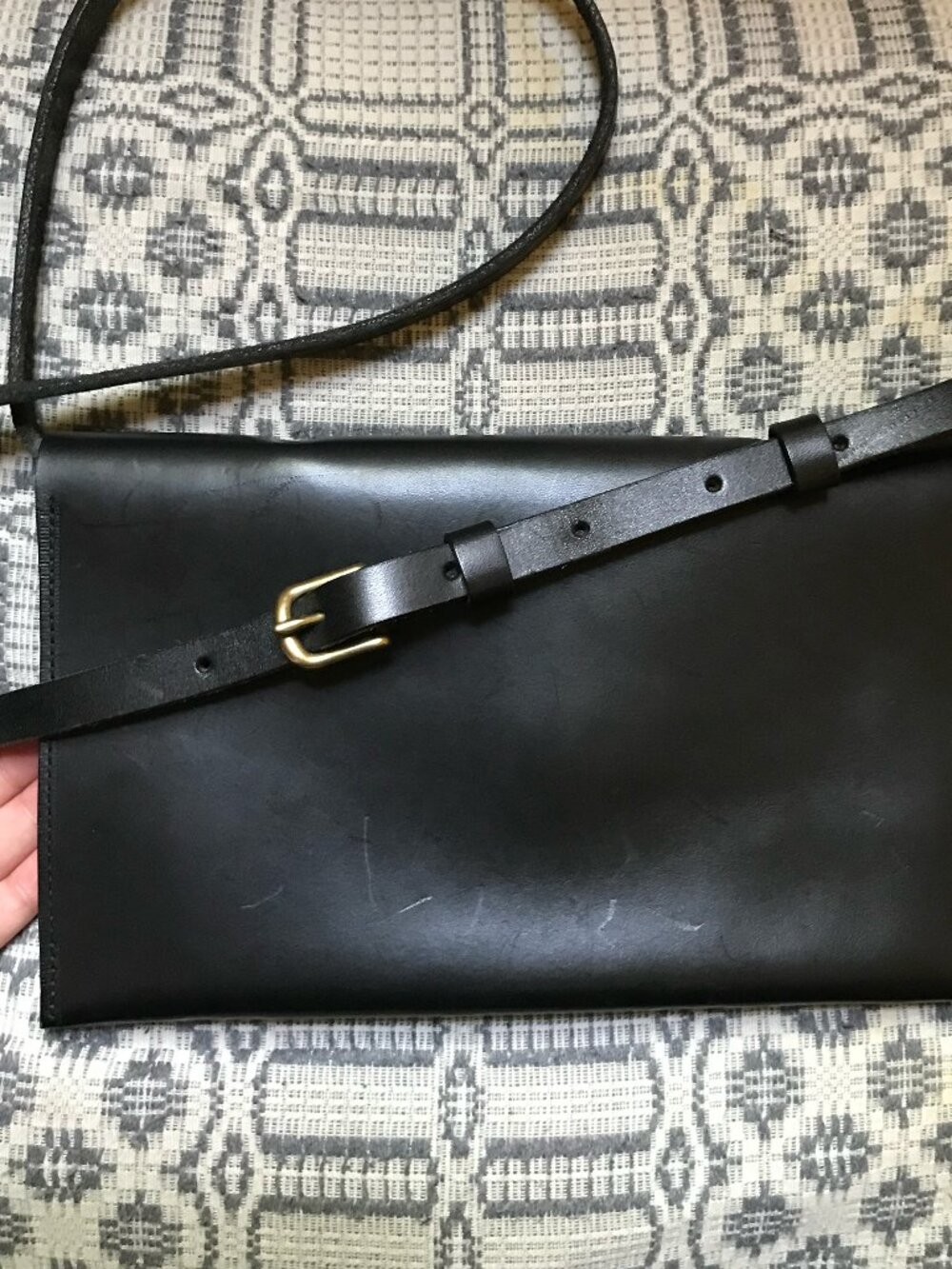 Sara Barner Black leather crossbody bag